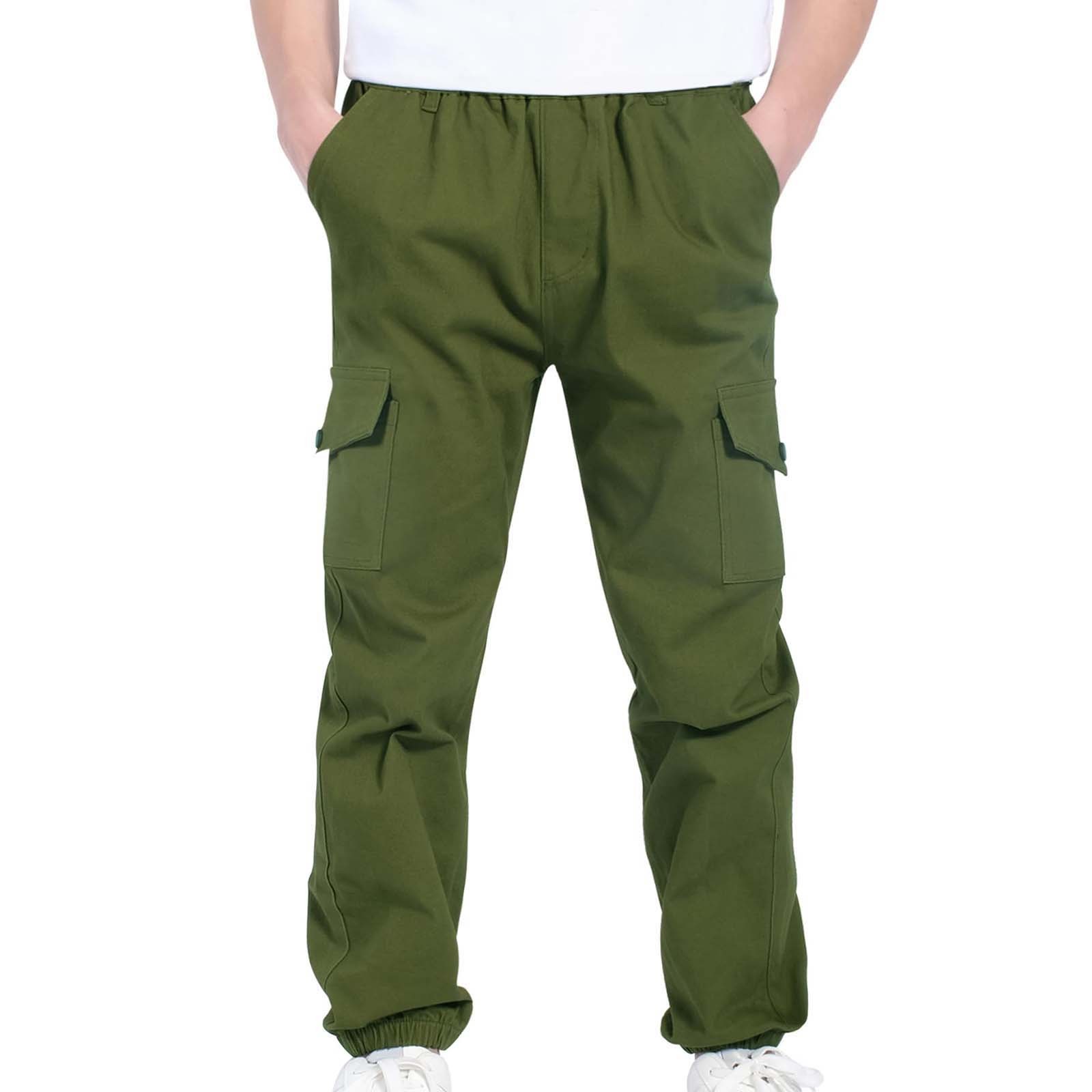 Utlike Boys Pants Cargo Pants Stretch Elastic Waist School Kids Twill Joggers Classic Pants For Boys Size 4 Years-5 Years